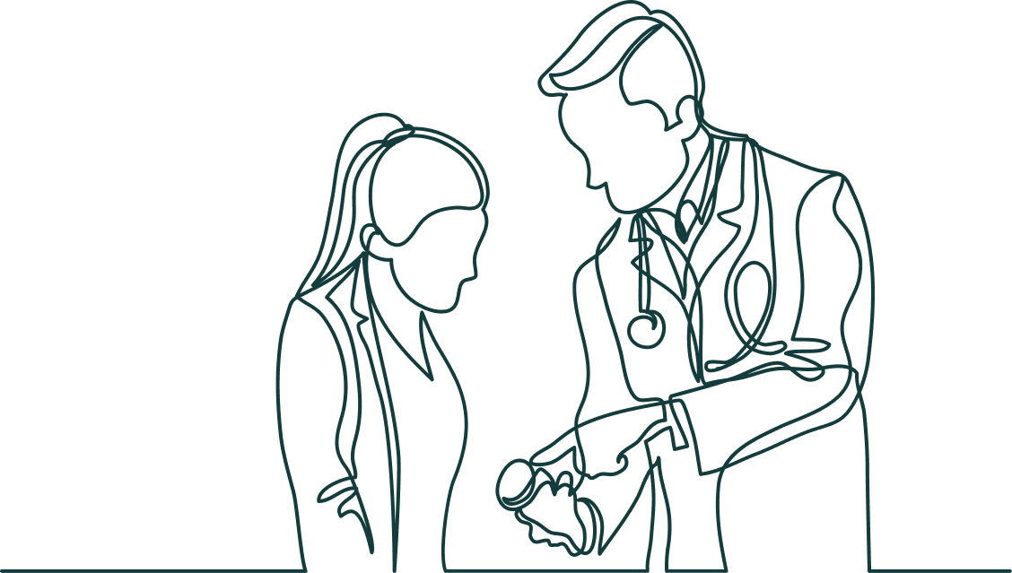 line drawing of doctors